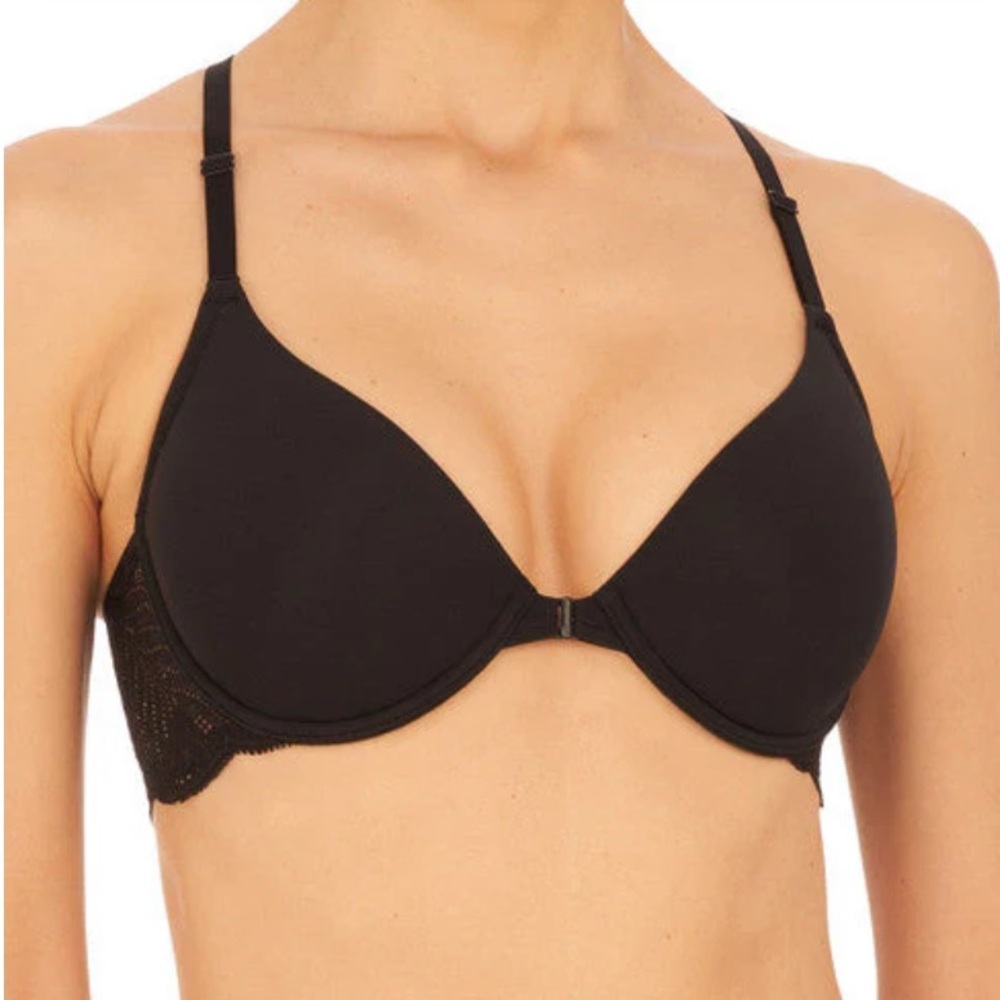 Natori Black Racerback Front Clasp Underwire Bra NWOT